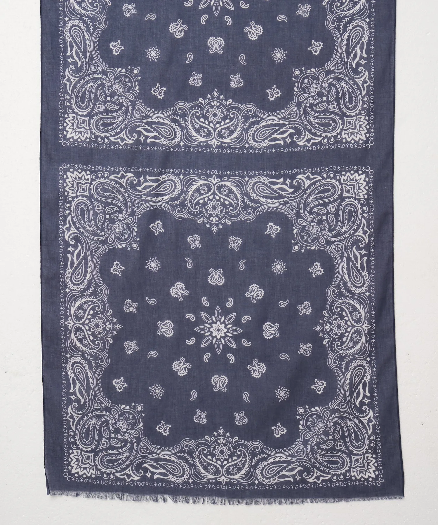 Hartford Unisex Blue Printed Cotton Bandana Scarf