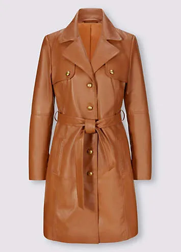 Heine Leather Coat | Grattan