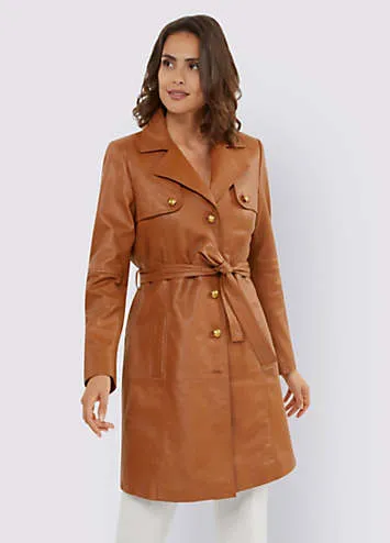 Heine Leather Coat | Grattan