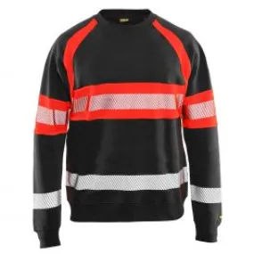 High Vis Sweater 3359 Zwart/High Vis Rood - Blåkläder