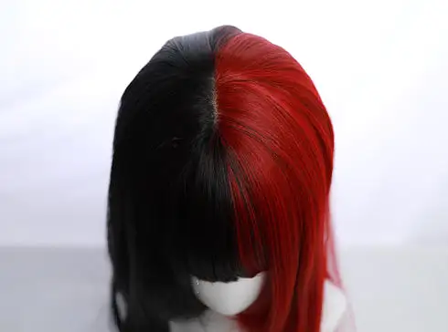 HIME CUT BLACK RED LONG STRAIGHT WIG BY31105