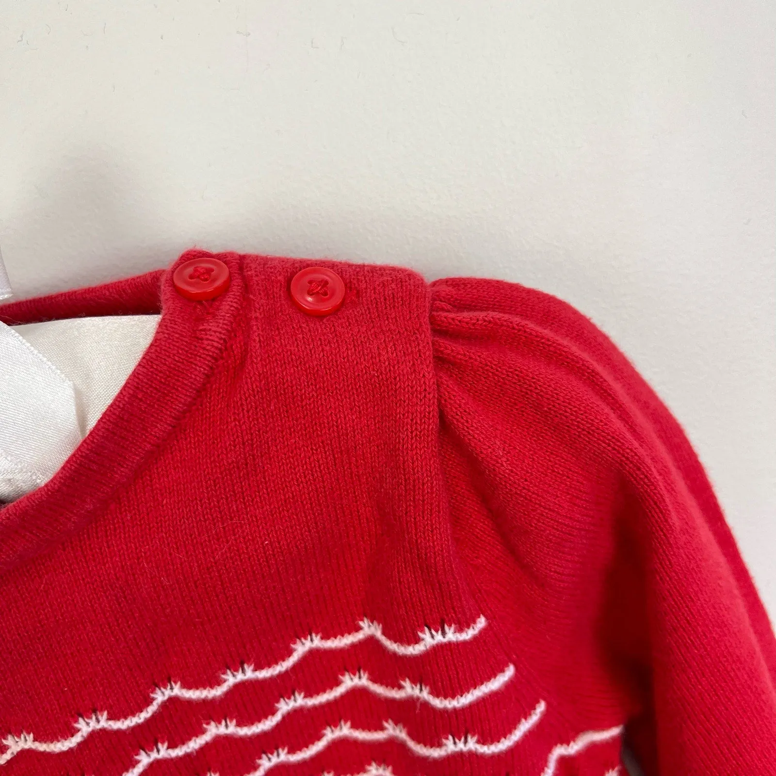 Janie and Jack Scallop Stripe Red Sweater 18-24 Months