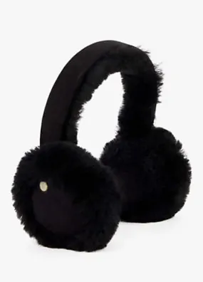 Just Sheepskin Black Harper Earmuffs | Kaleidoscope