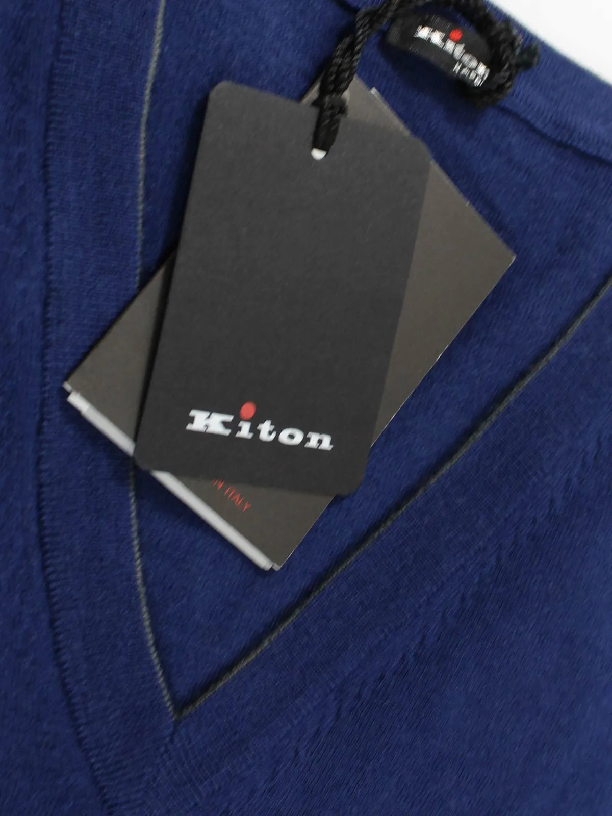 Kiton Wool Sweater Dark Blue V-Neck XXL - EUR 56 SALE