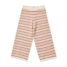 Knit Wide Leg Pant - Honeycomb Stripe - Mulberry / Mauve / Clay / Sand - FINAL SALE