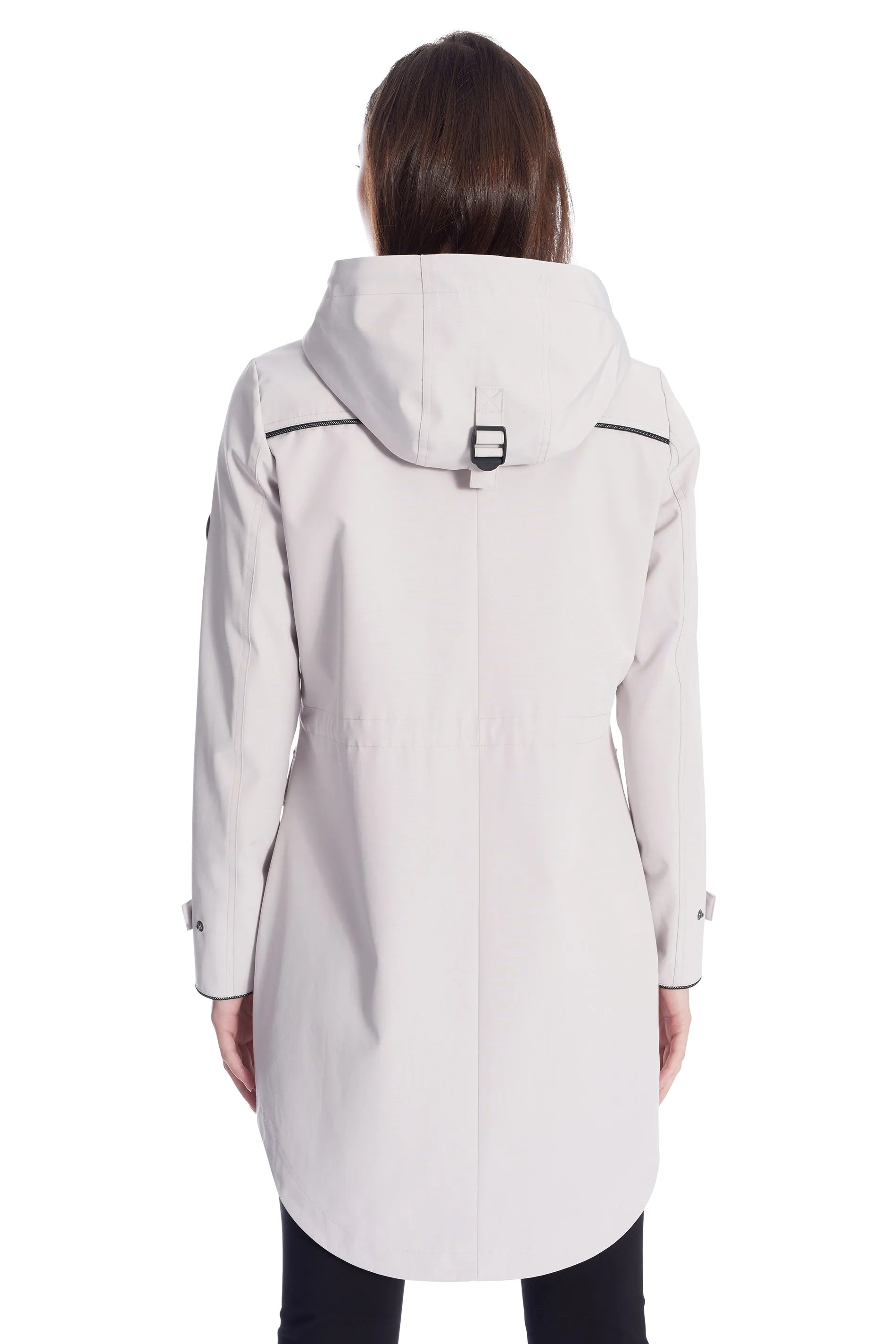 KUSAWA | WOMEN'S DRAWSTRING RAINCOAT, PLATINUM