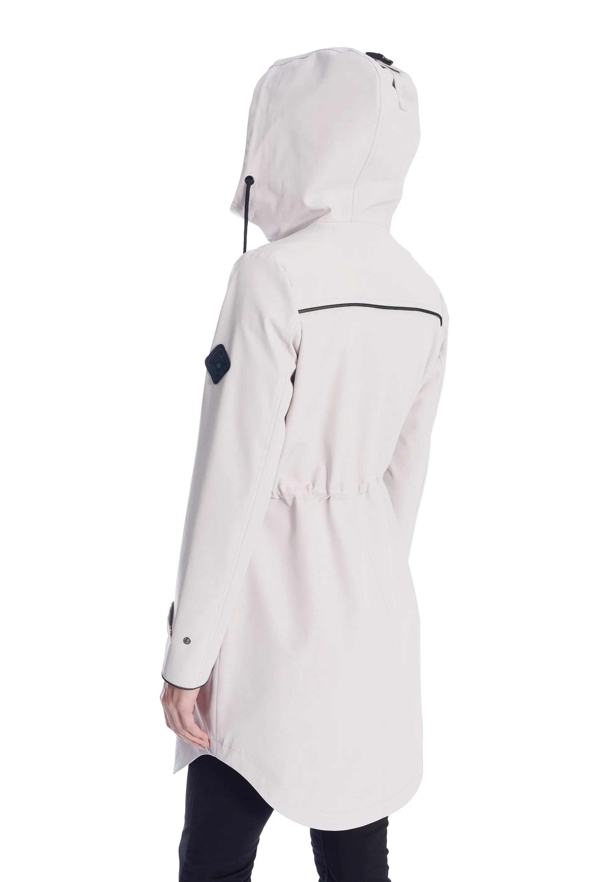 KUSAWA | WOMEN'S DRAWSTRING RAINCOAT, PLATINUM