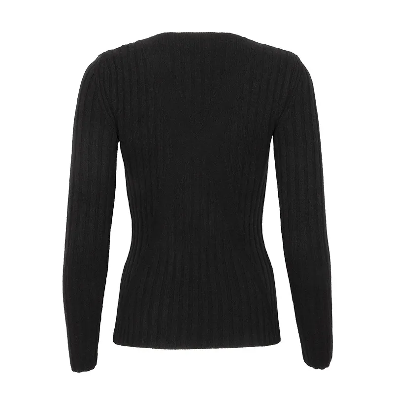 Lana Bilzerian Ribbed V Neck Cashmere Sweater