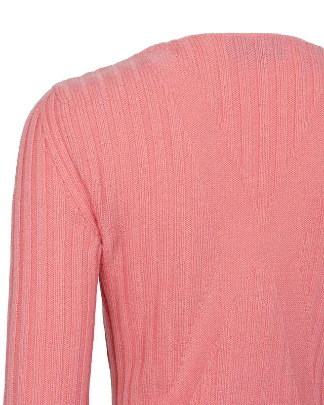 Lana Bilzerian Ribbed V Neck Cashmere Sweater