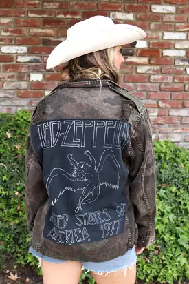 Led Zeppelin Acid Wash Camo Jacket