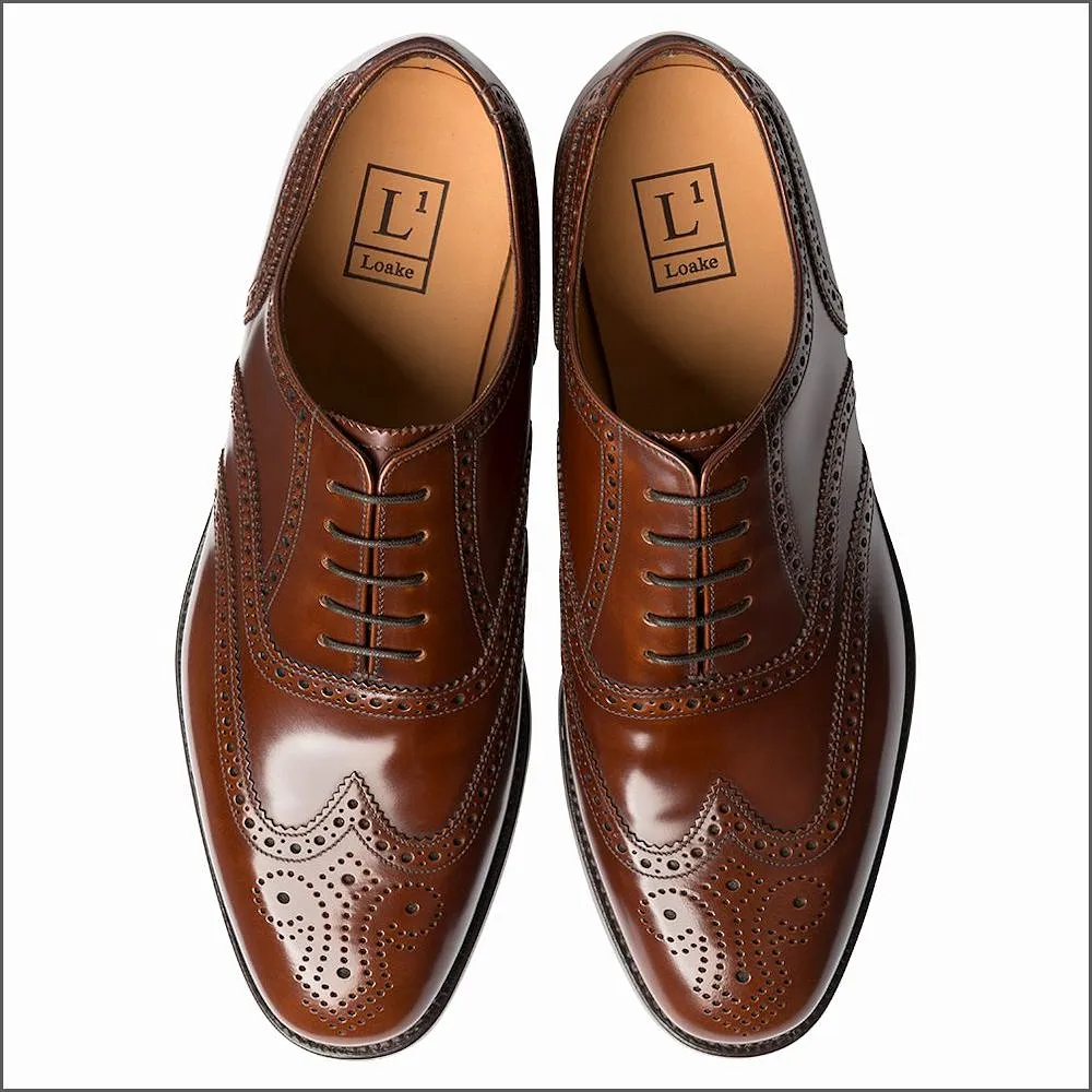 Loake 202 Brown Full Brogue Shoe Size 6.5 Only*