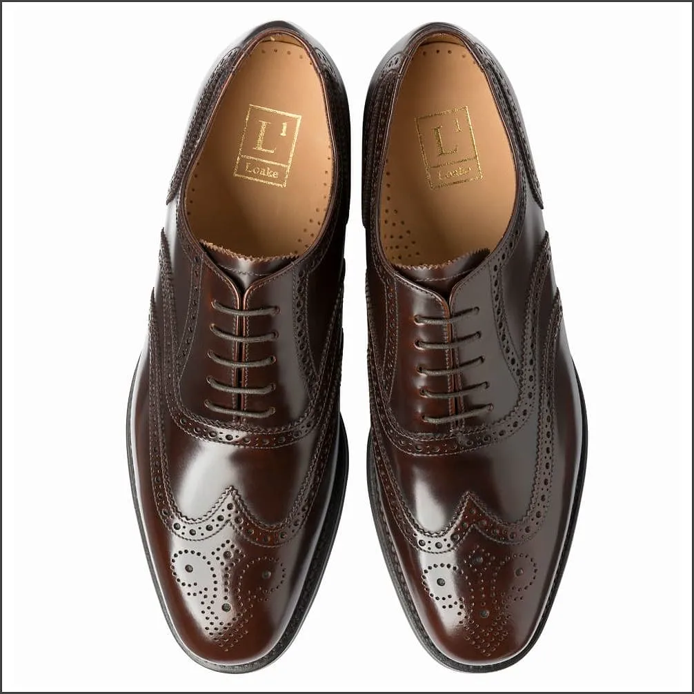 Loake 302 Classic Brogue Dark Brown Oxford Shoe Size 6.5 & 8 Only*