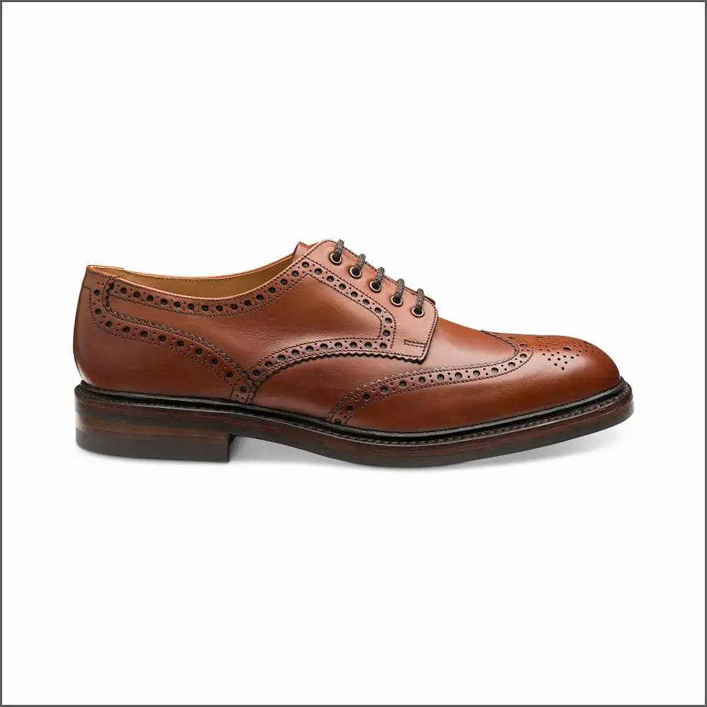 Loake Chester Mahogany Brogue Shoe Rubber Sole Size 11 Only*