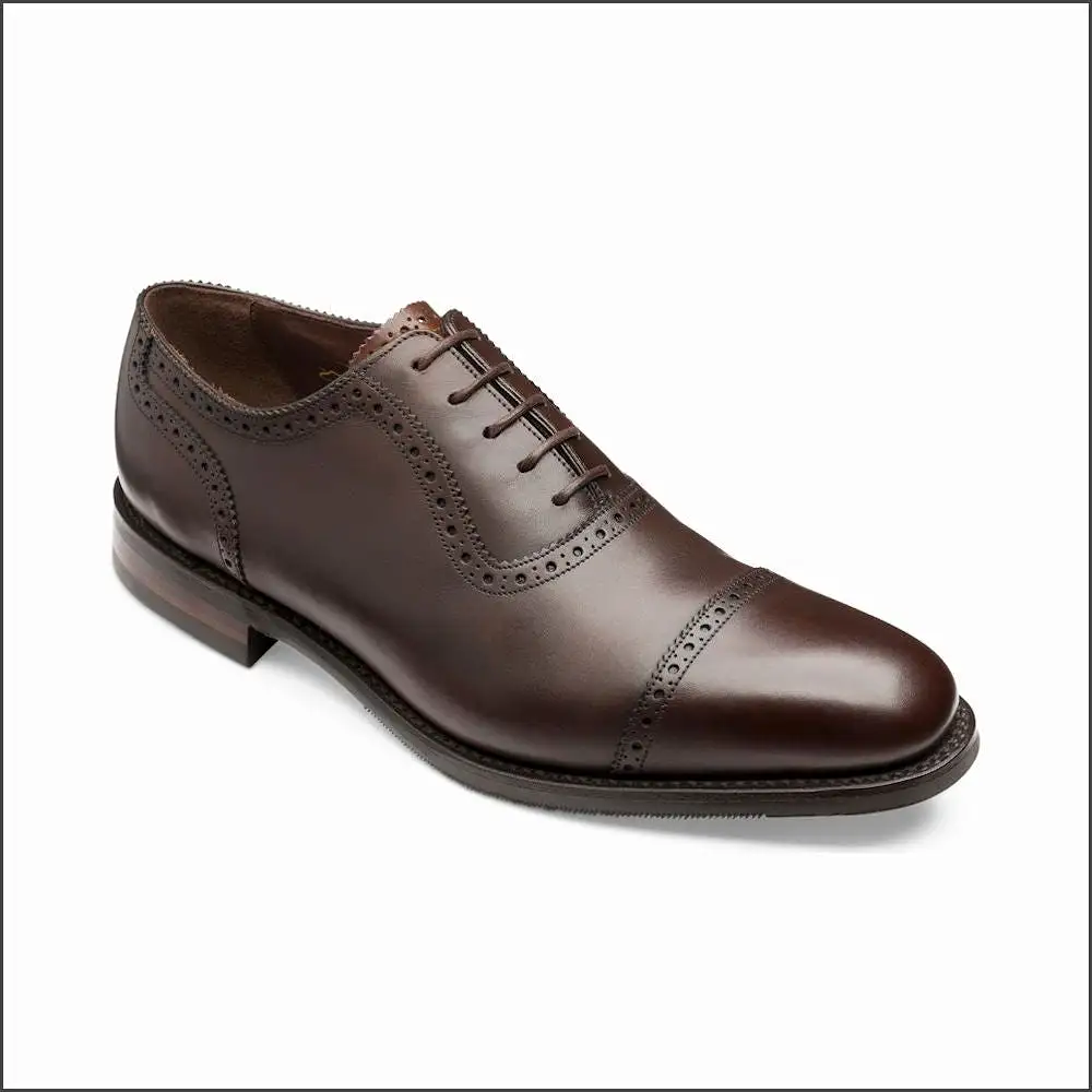 Loake Fleet Dark Brown Semi Brogue Oxford Shoe Size 9 Only*