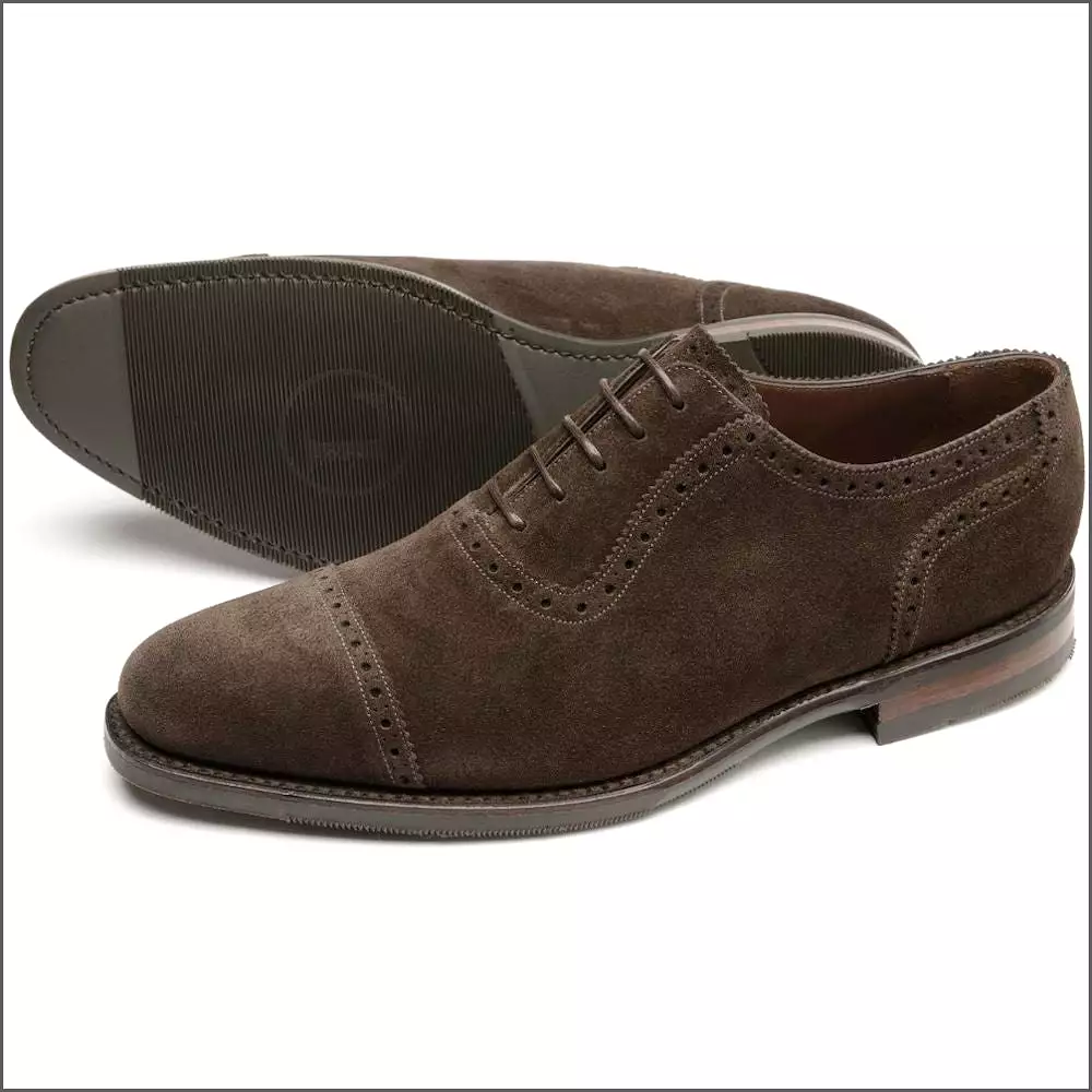 Loake Fleet Dark Brown Suede Shoe Size 6 Only*