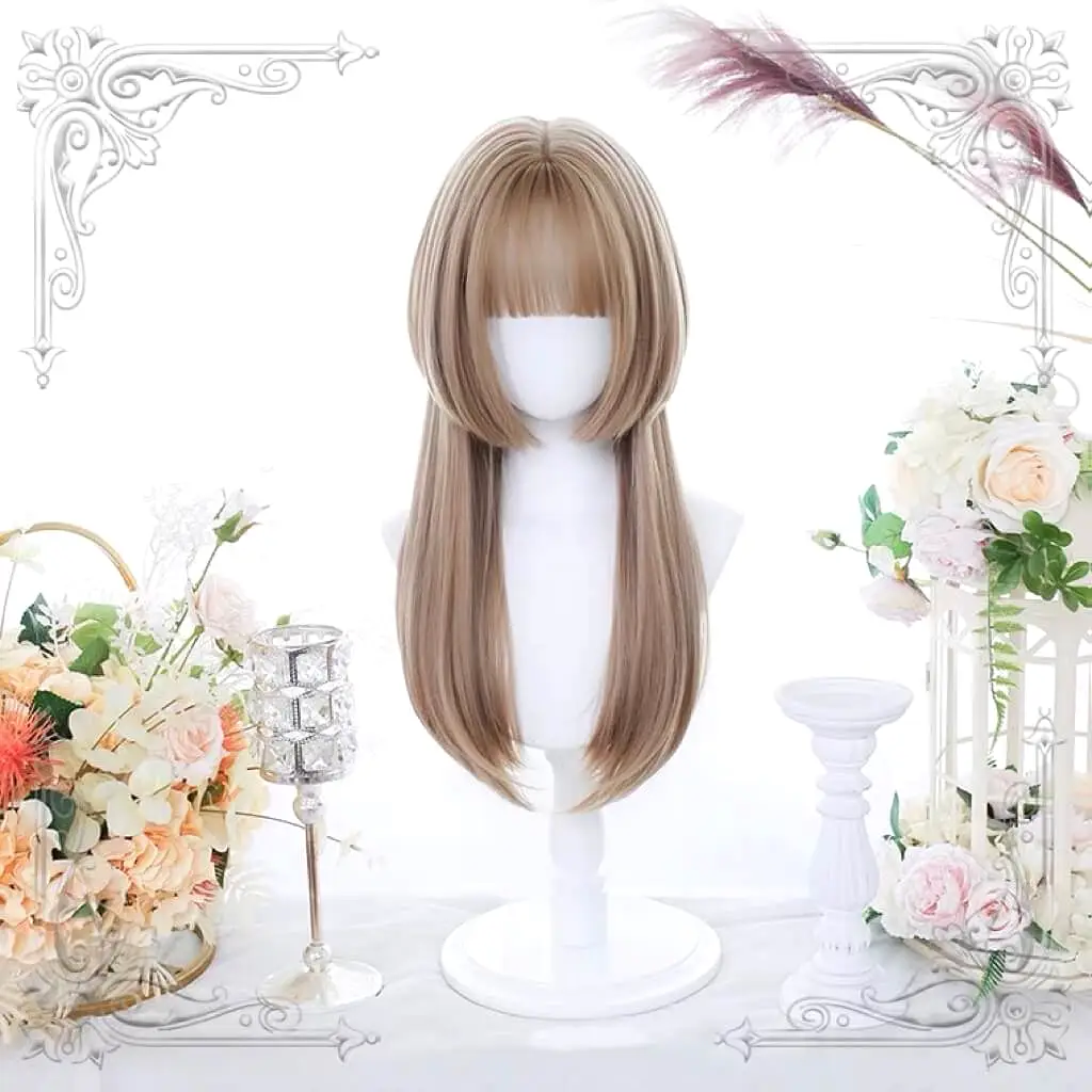 Lolita hime cut long straight wig BY4071