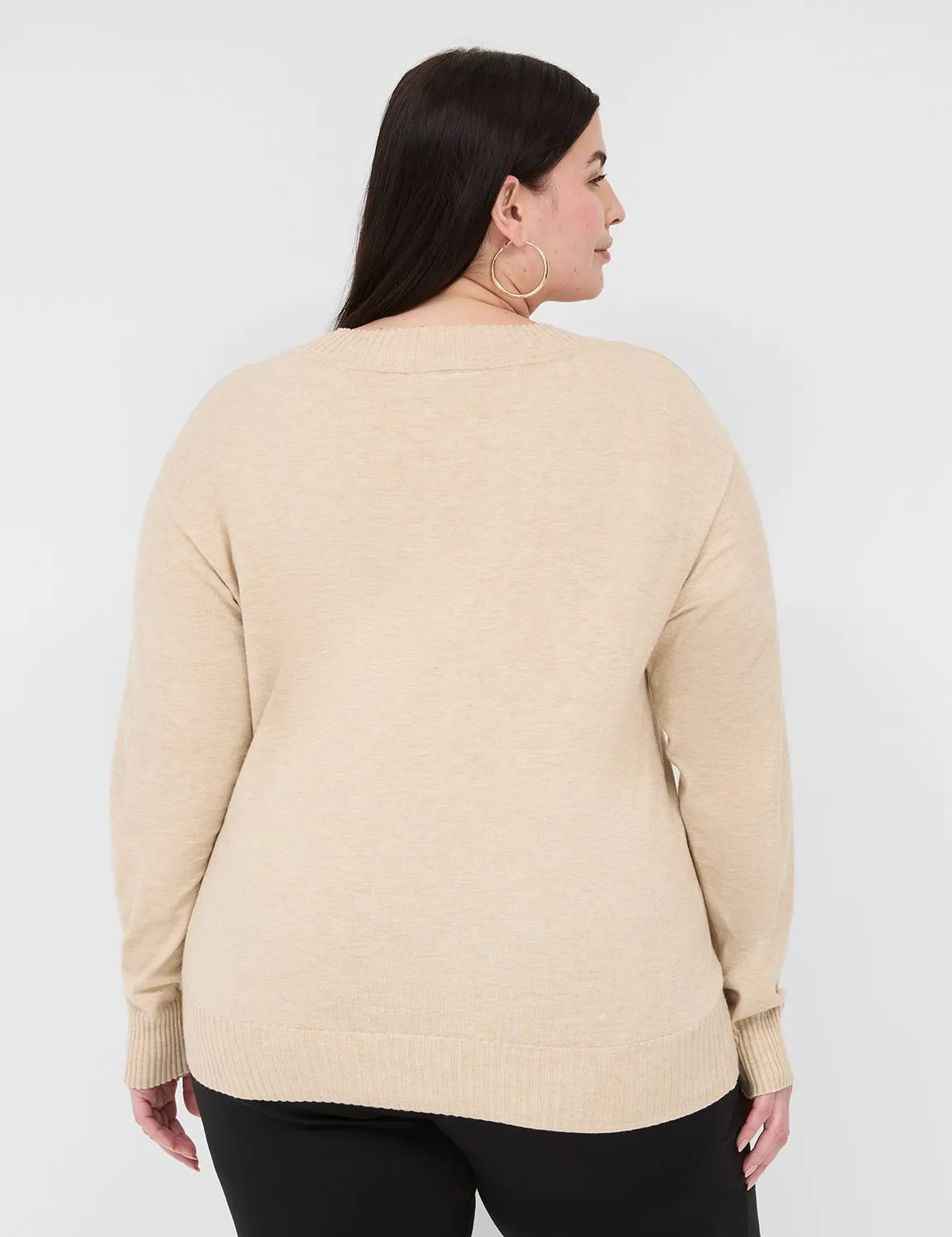 Long-Sleeve V-Neck Sweater