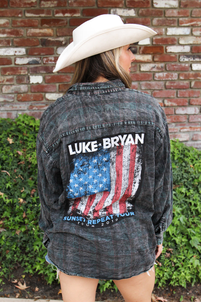 Luke Bryan Acid Wash Flannel