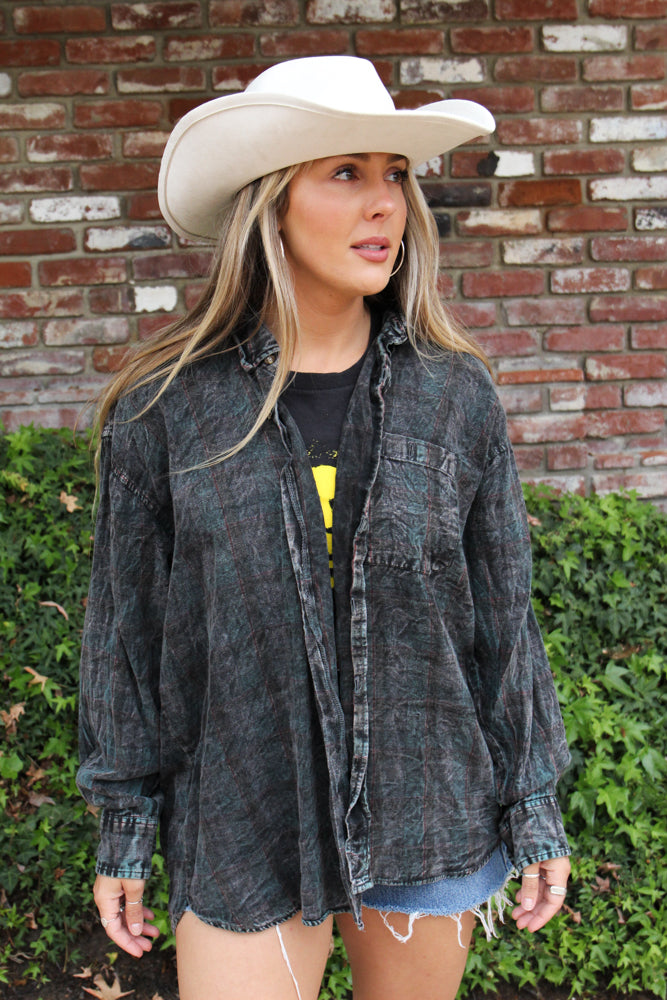 Luke Bryan Acid Wash Flannel