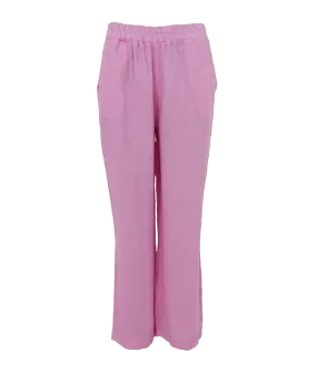 Melina Wide Linen Pant - Pink