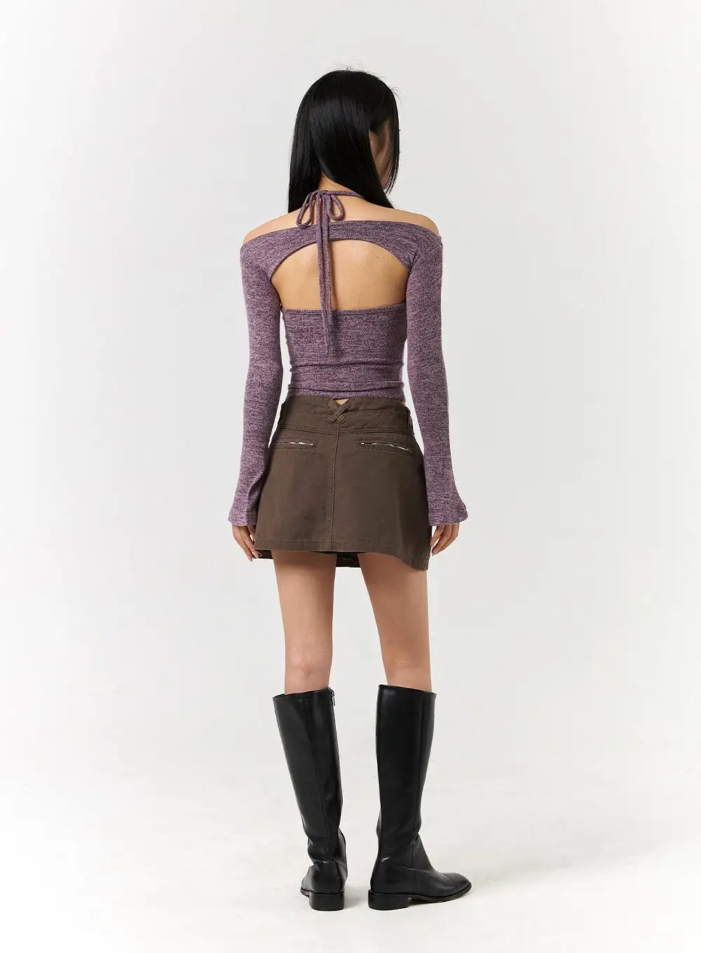 Mid-Chained Cozy Tank Top & Long Sleeve Bolero Shrug CD322