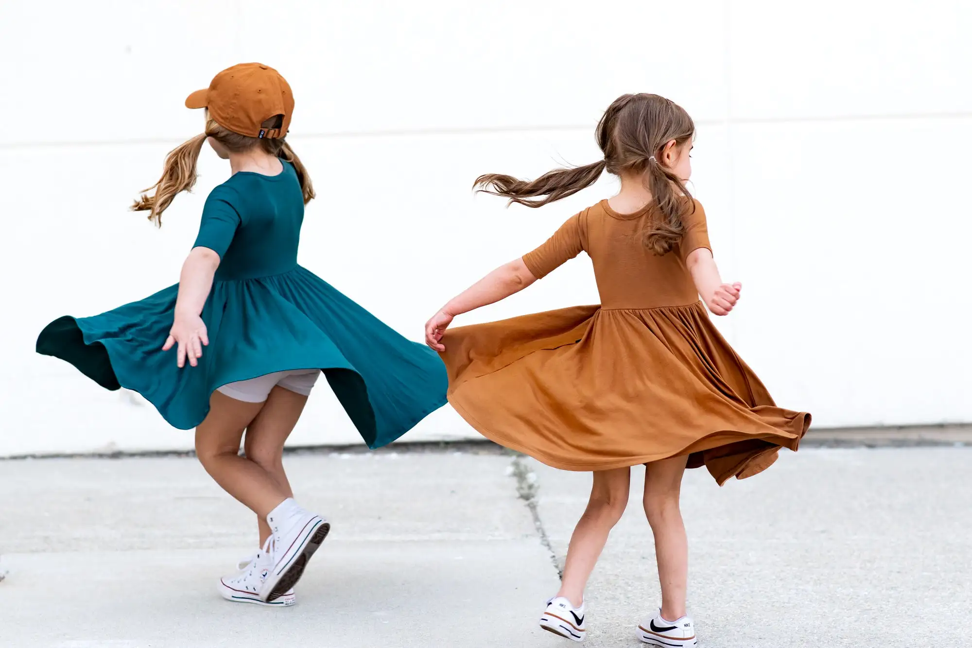 MID SLEEVE BAMBOO DRESS- Caramel