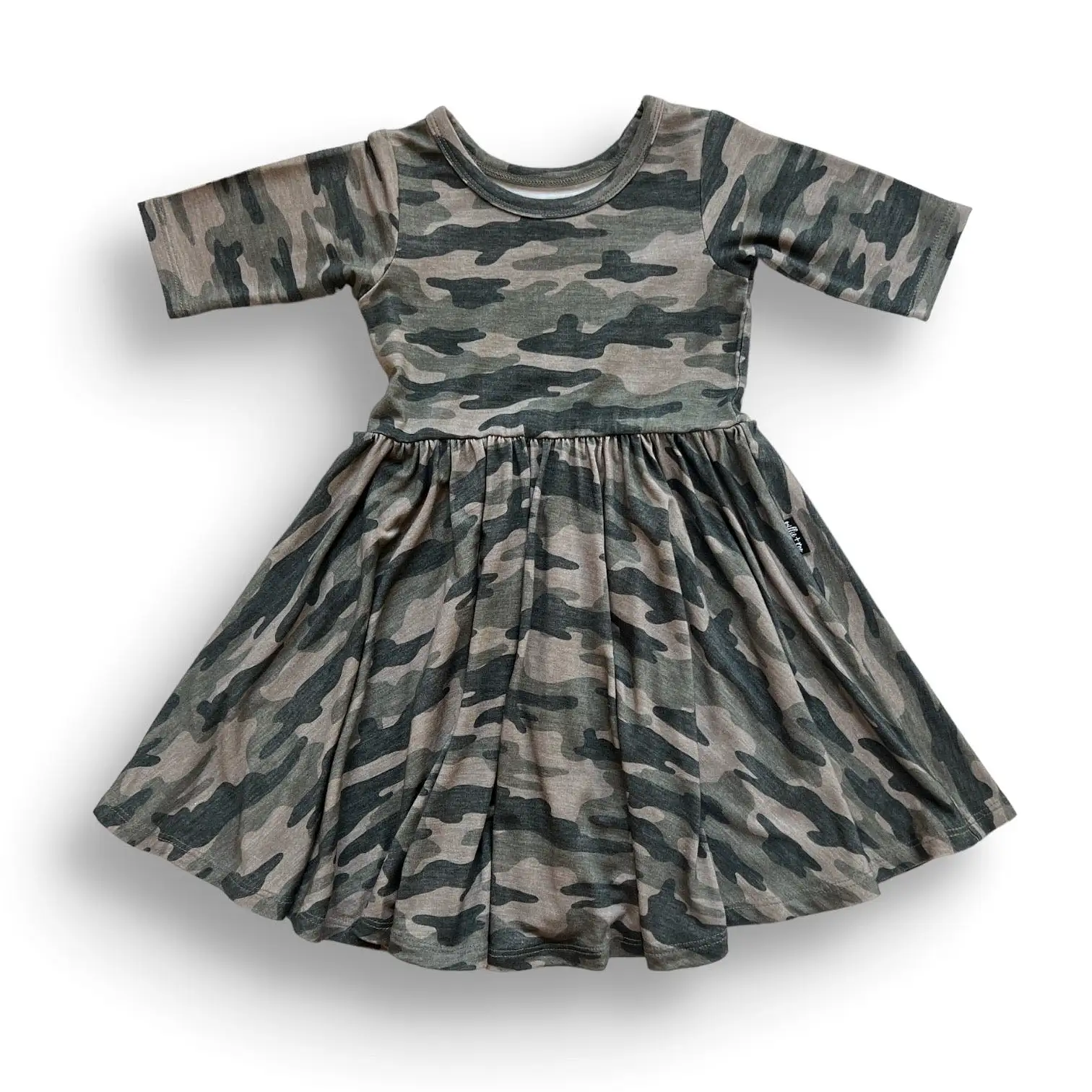 MID SLEEVE BAMBOO DRESS- Chris Camo