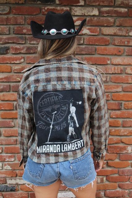 Miranda Lambert Acid Wash Cropped Flannel