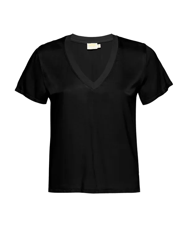 Nation June Satin V Neck Top