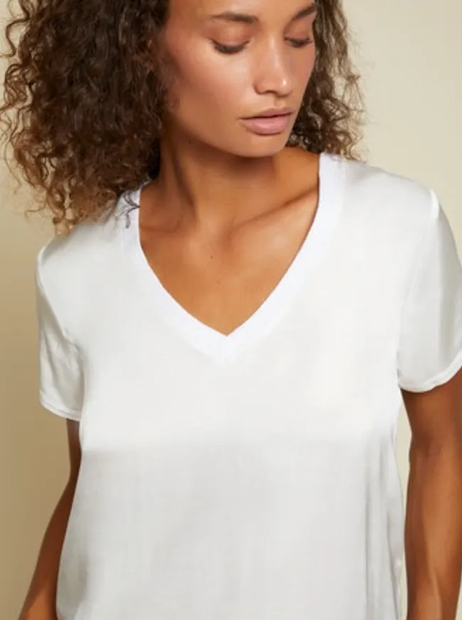 Nation June Satin V Neck Top