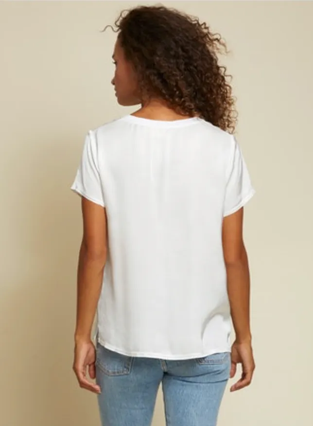 Nation June Satin V Neck Top