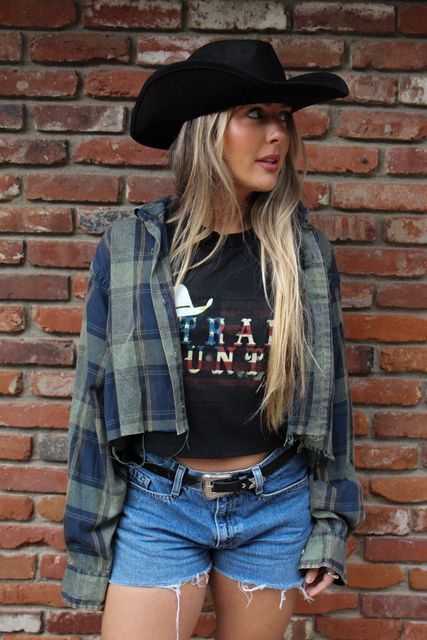 Nirvana Acid Wash Cropped Flannel