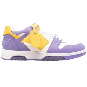 Off White Out Of Office Purple Yellow Calf Leather Sneakers