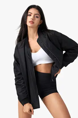 Oversized Quilted Pleated Sleeve Jacket with Padding