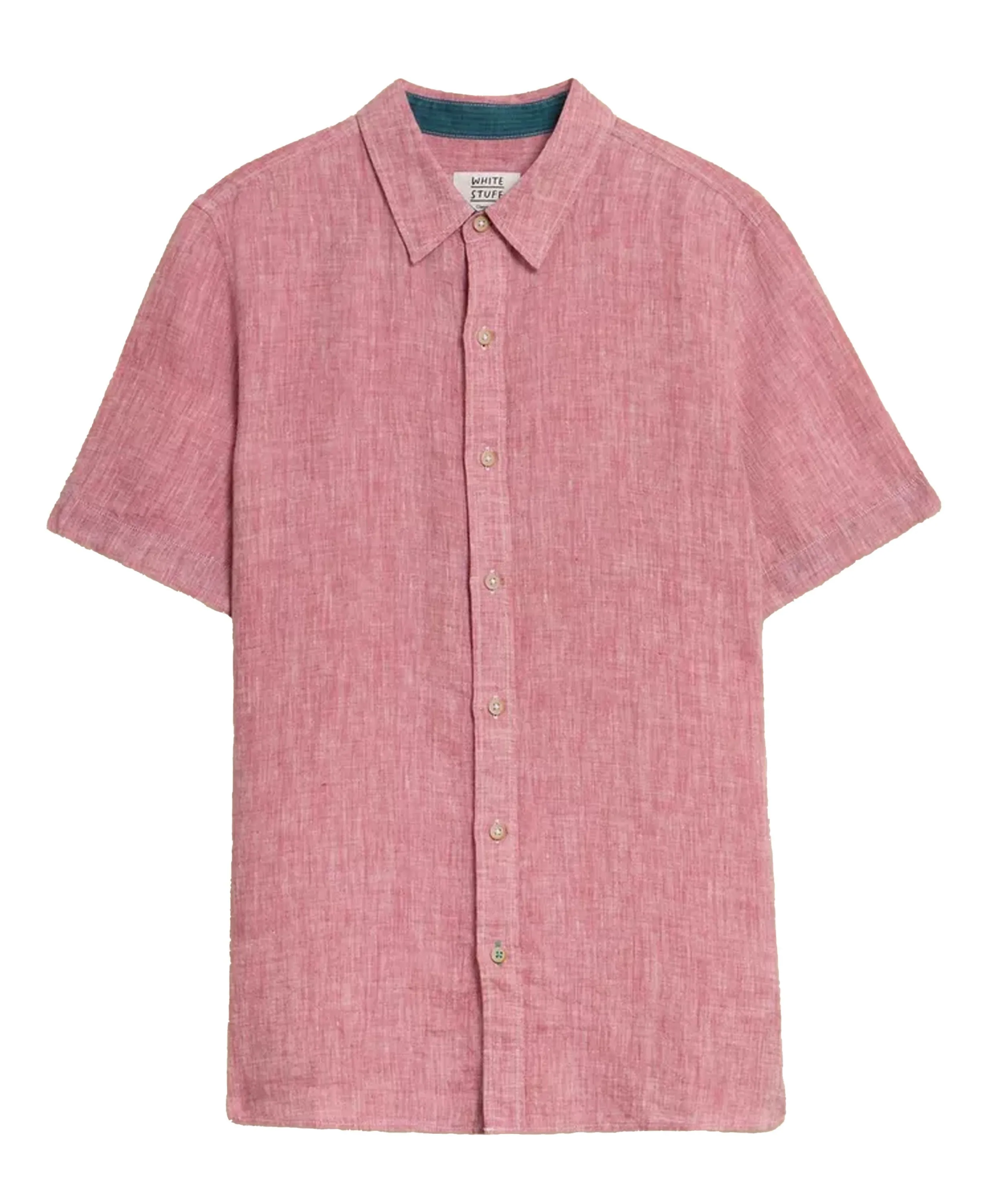 Pembroke Short Sleeve Linen Shirt                             Mid Red