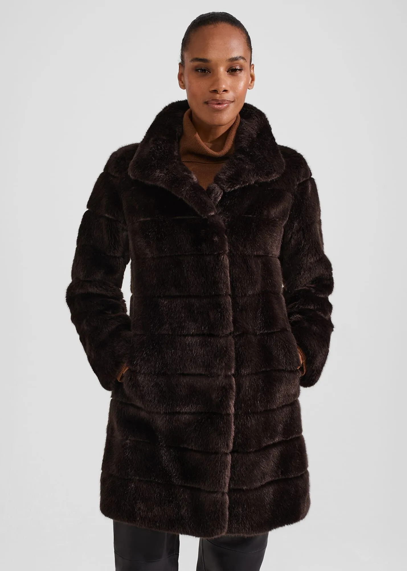 Petite Ros Faux Fur Coat 