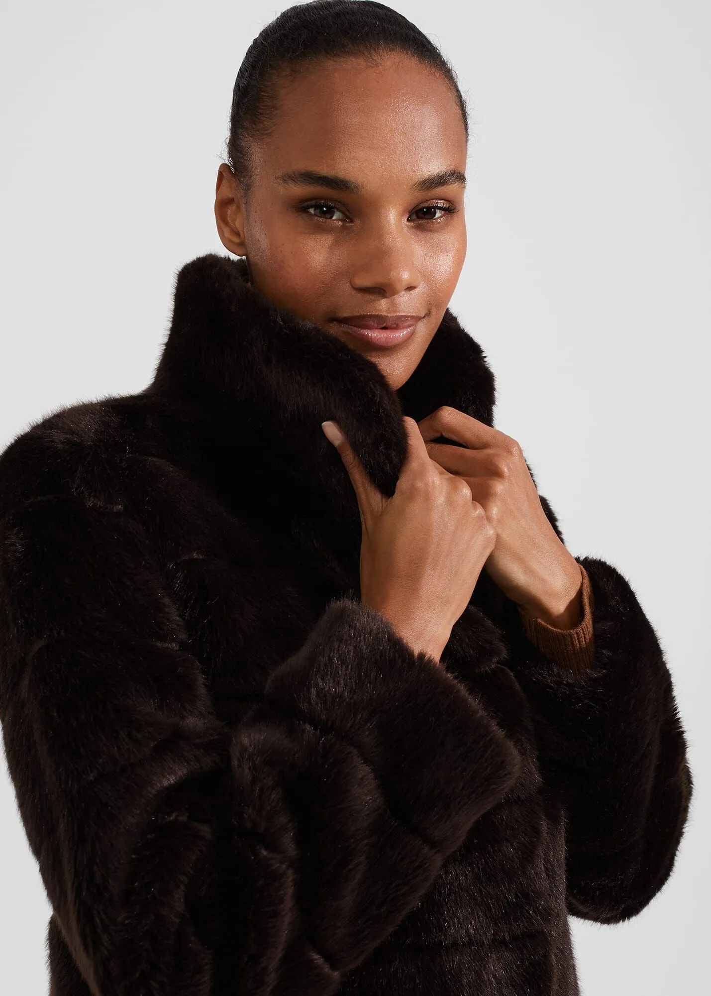 Petite Ros Faux Fur Coat 