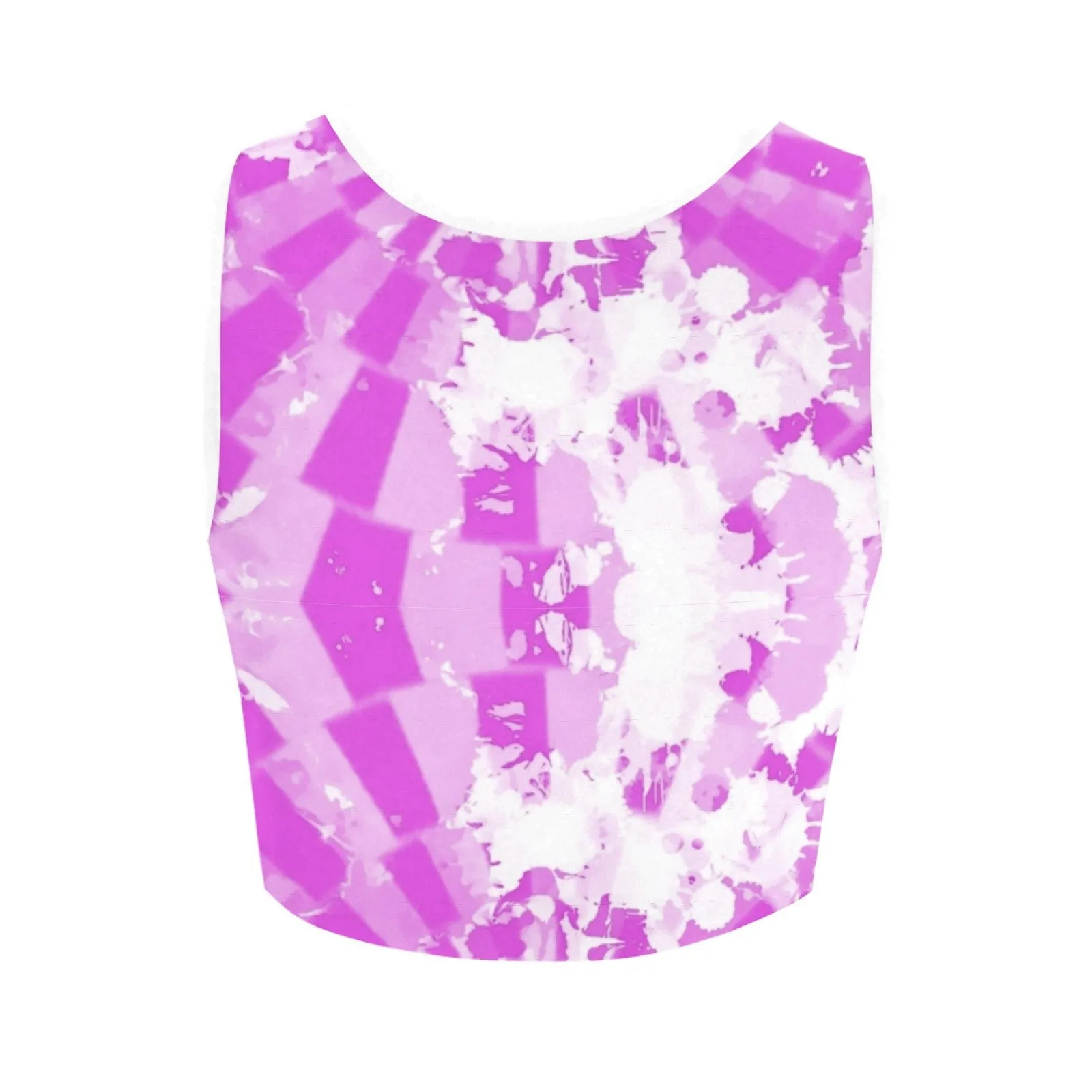 Pink Acid Wash Alien Tie-Dye Fitted Crop Top