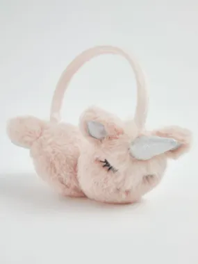 Pink Faux Fur 3D Unicorn Earmuffs | Kids | George at ASDA