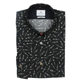 PS Paul Smith - Tailored Fit Arrow Print Shirt in Black