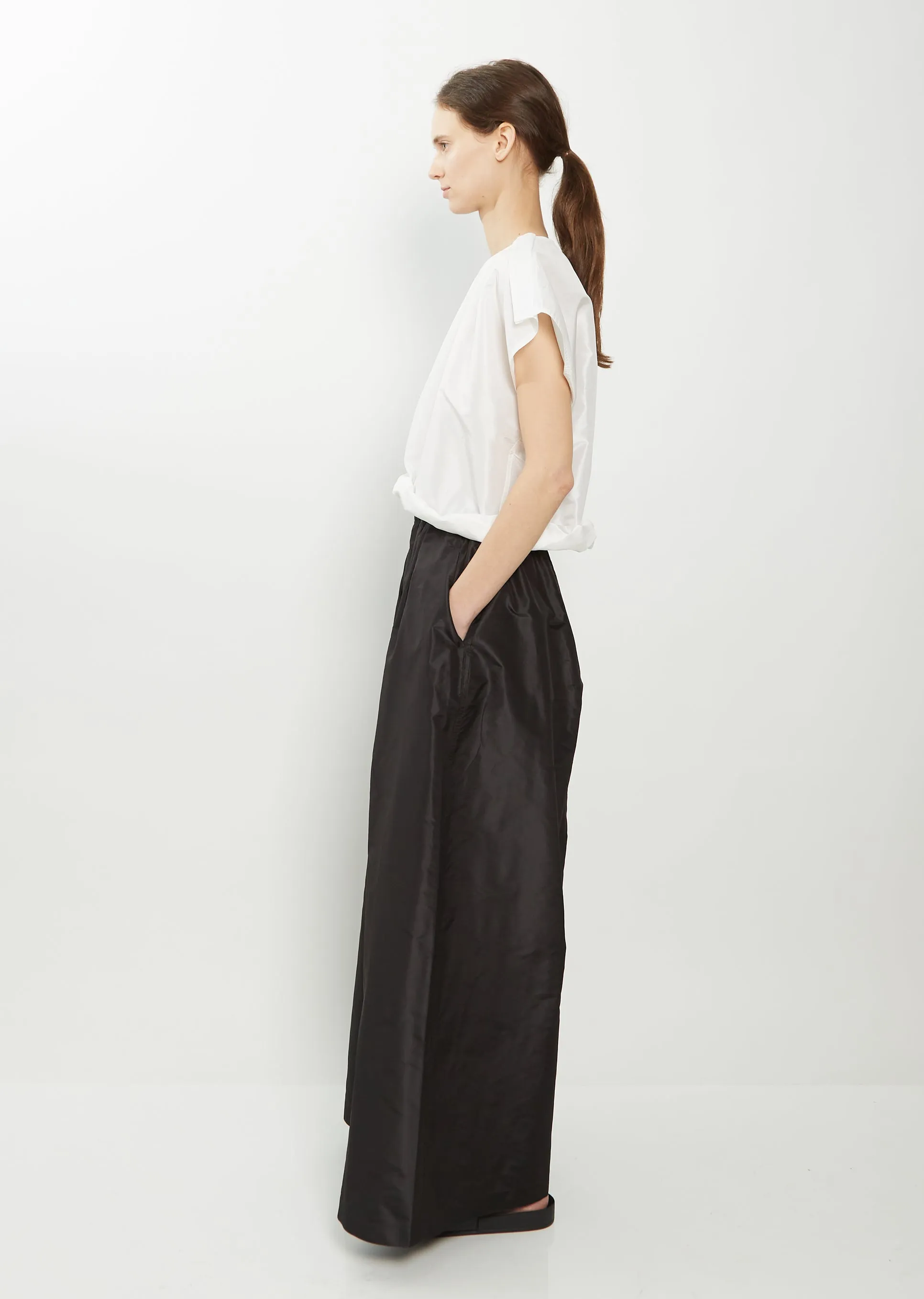 Purl Very Wide Silk Pant — Black