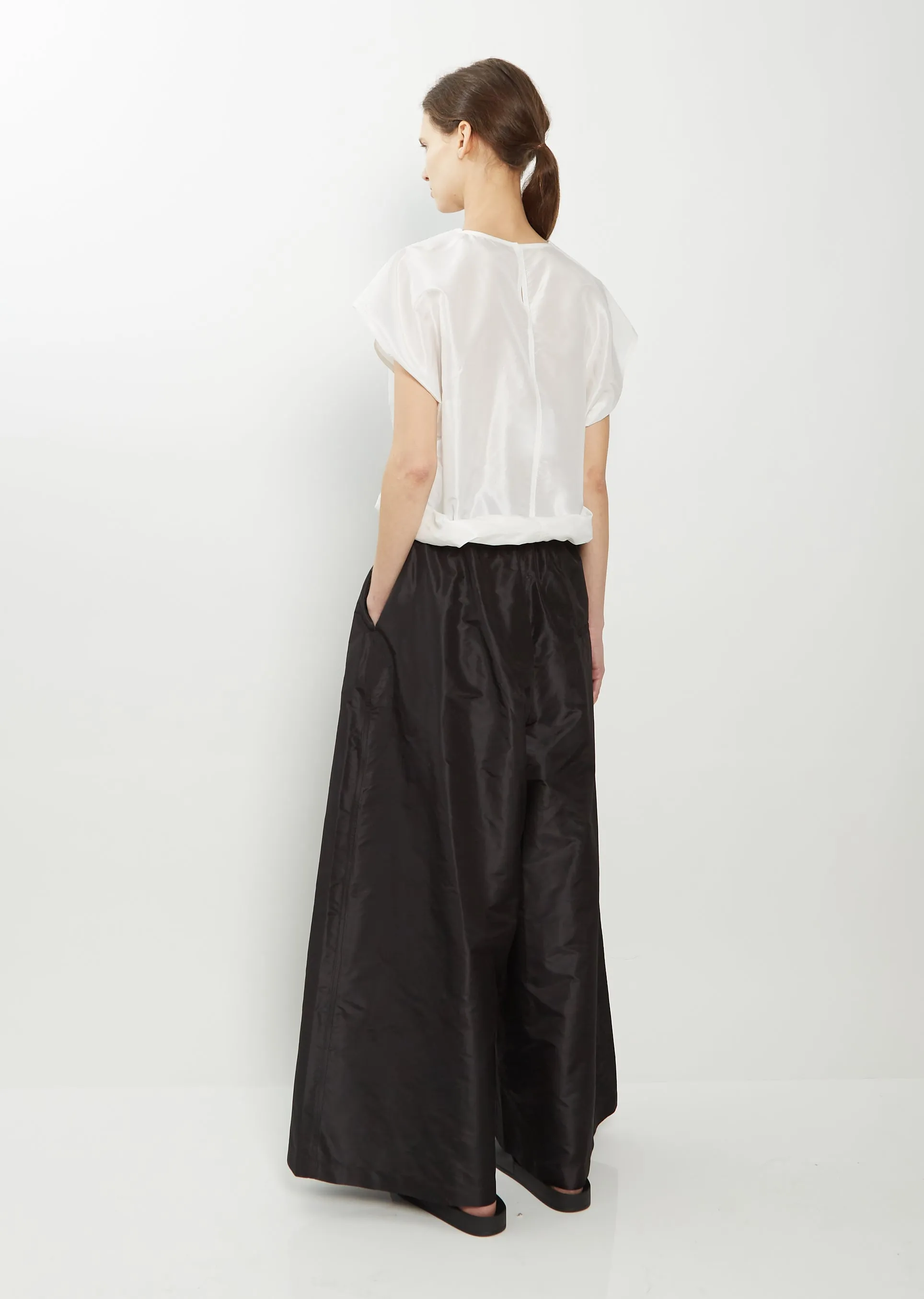 Purl Very Wide Silk Pant — Black