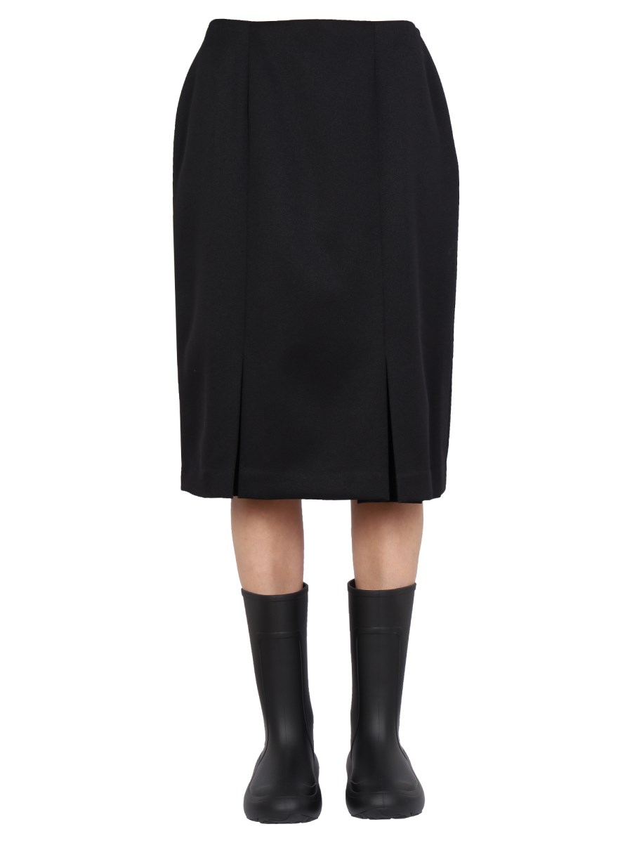 RAF SIMONS    STRAIGHT TECHNICAL FABRIC CUT SKIRT