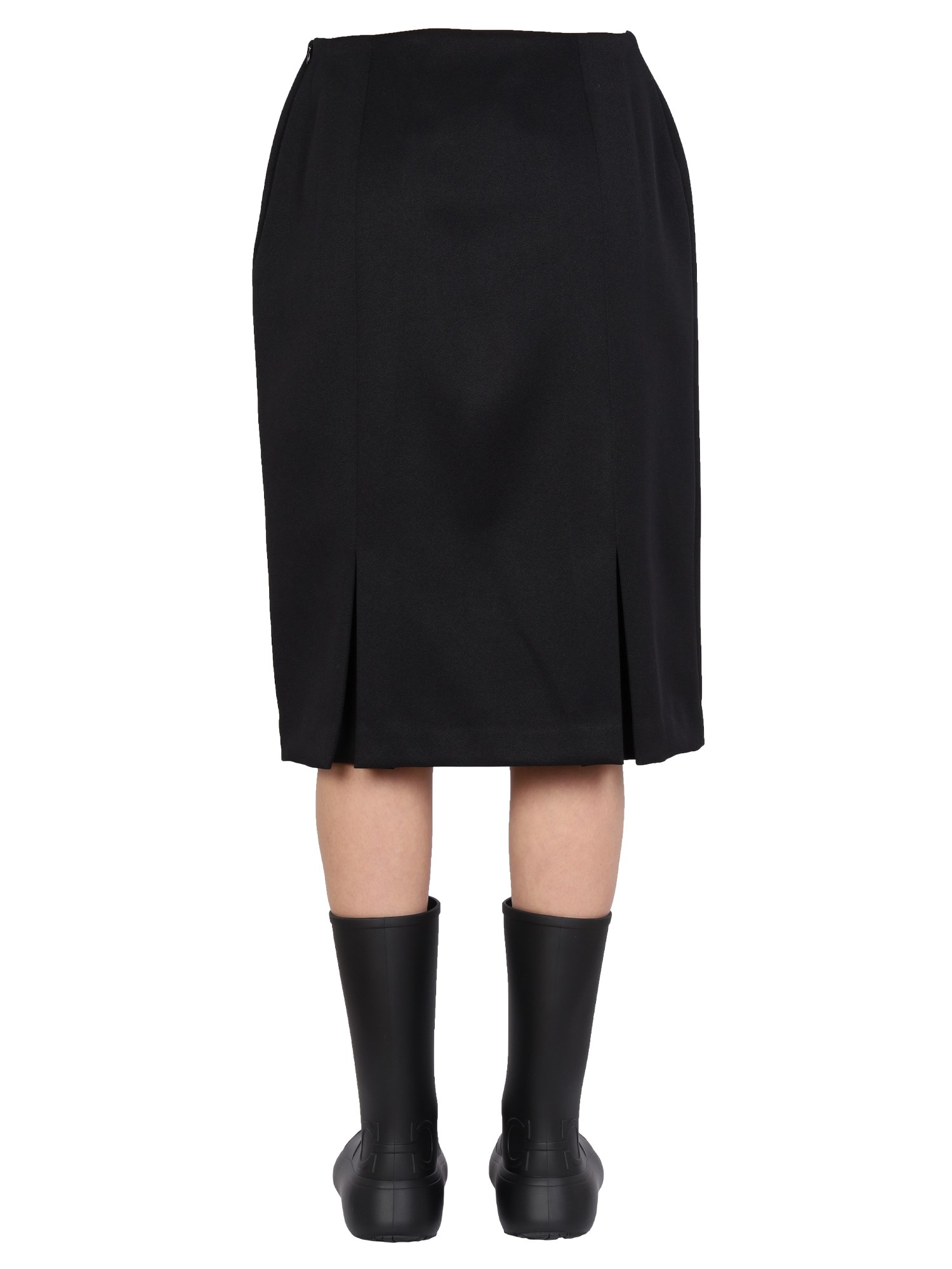 RAF SIMONS    STRAIGHT TECHNICAL FABRIC CUT SKIRT