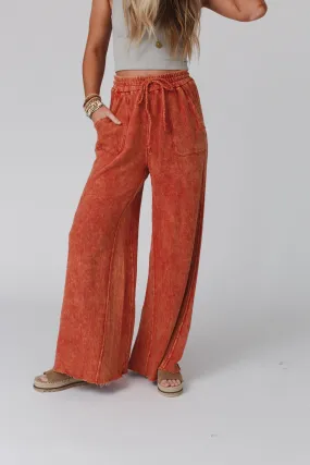 Relaxing Robin Wide Leg Pant - New Brick