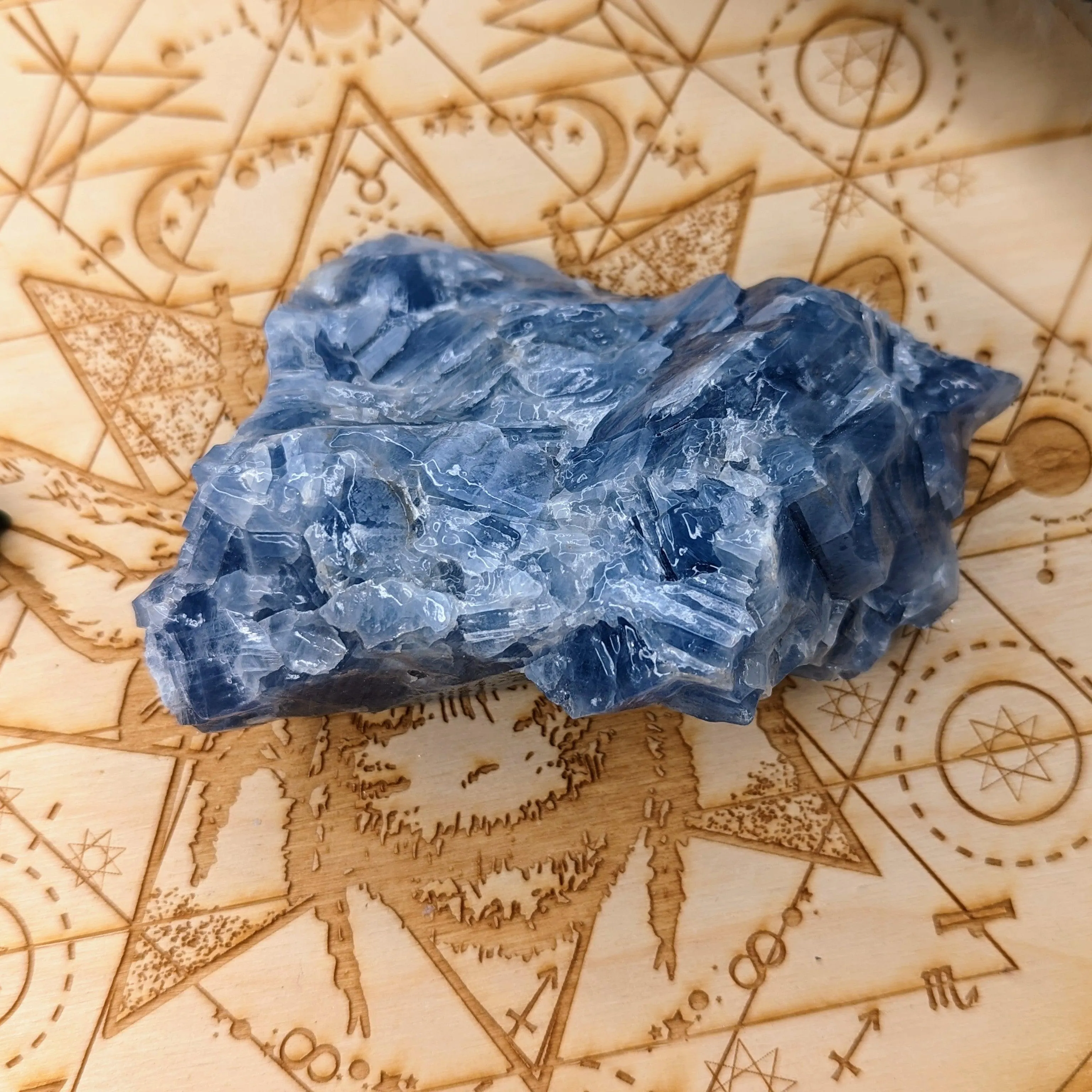 Rich Blue Calcite Large Free Form Specimen from Mexico~ Beautiful Acid Wash