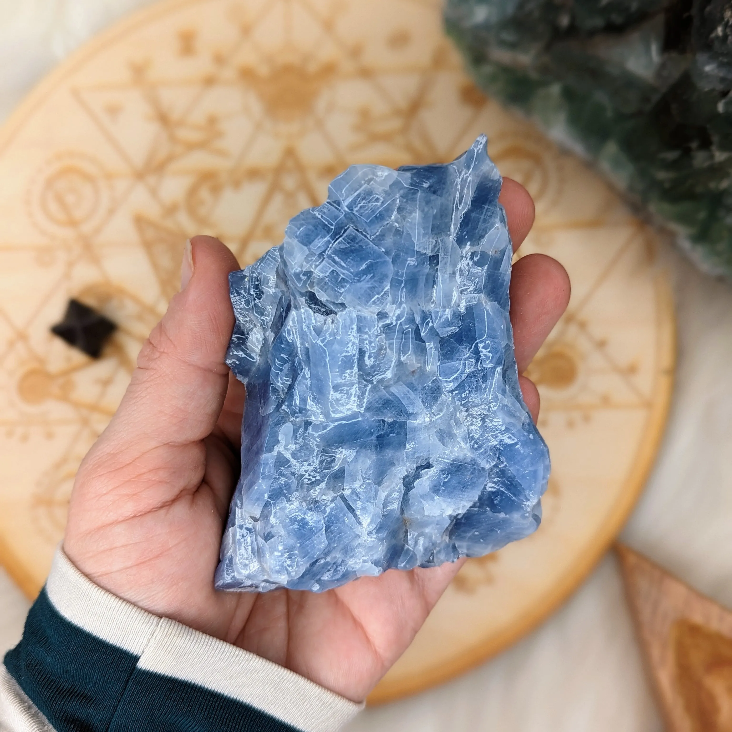 Rich Blue Calcite Large Free Form Specimen from Mexico~ Beautiful Acid Wash