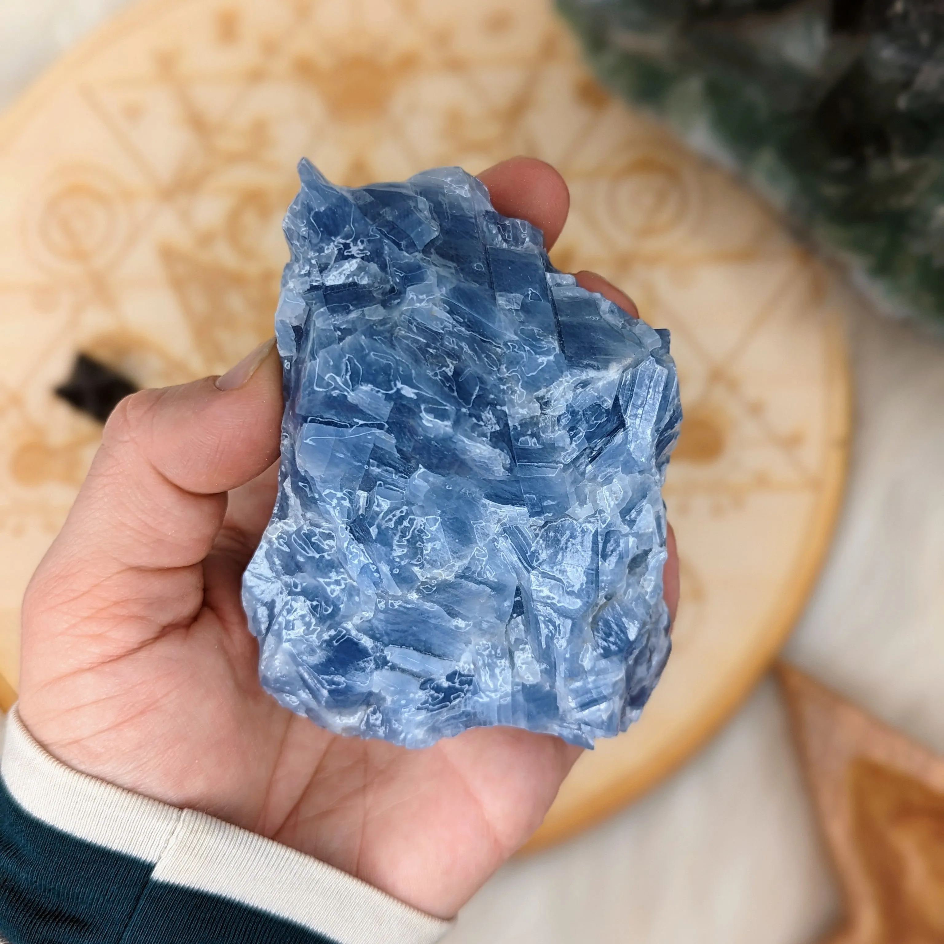 Rich Blue Calcite Large Free Form Specimen from Mexico~ Beautiful Acid Wash