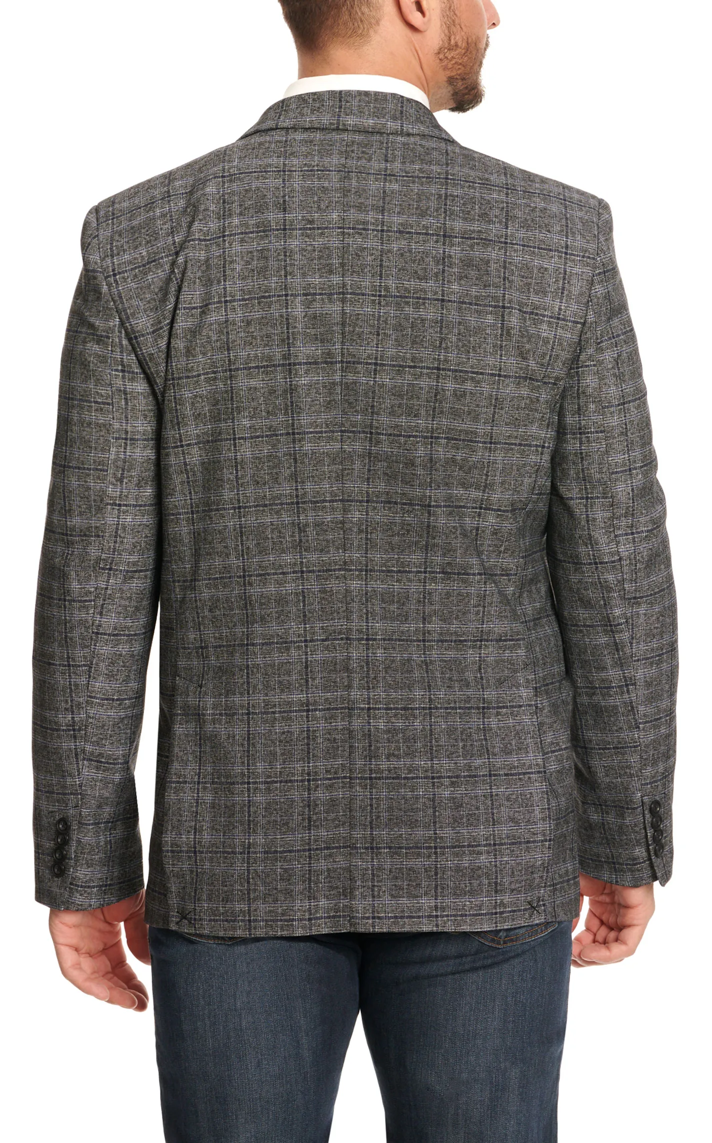 Rock & Roll Denim Men's Black & Charcoal Grey Plaid Sport Coat