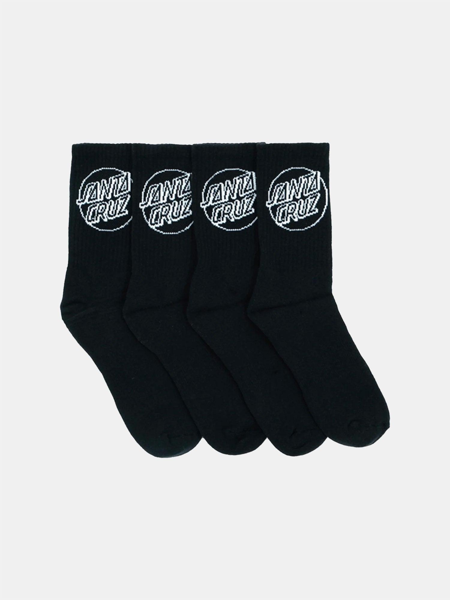 Santa Cruz Opus Dot 4 Pack Socks - Black